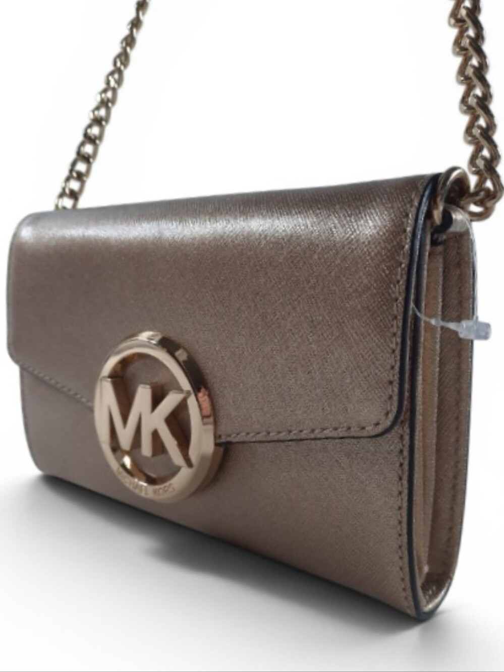 NWOT MICHAEL KORS Convertible Hudson Phone Crossbody Bag Clutch Gold Chain
